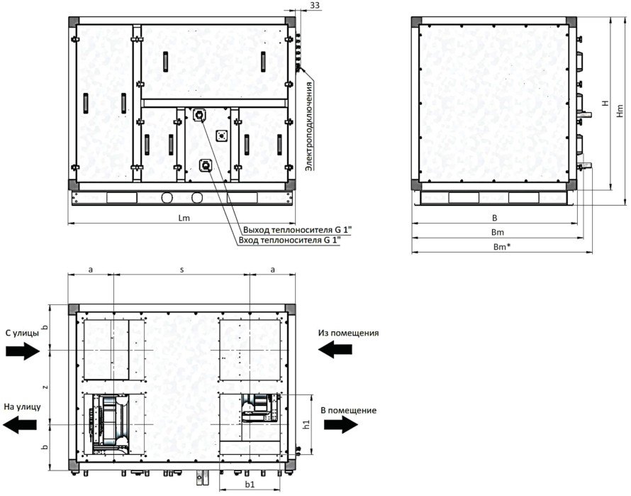 Приточно-вытяжная установка с роторным рекуператором RWN-RR-6800(50c)-ЕС(B500)-НЕ21-Vertical(N)