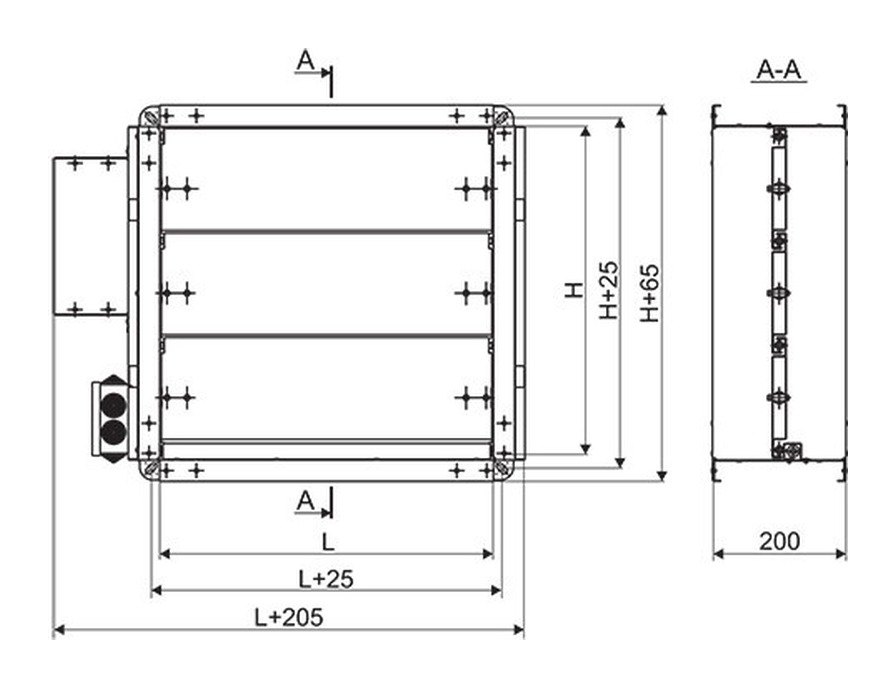 Клапан воздушный утеплённый КВУ 700×1300