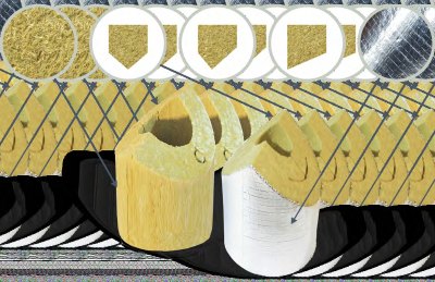 Врезки теплоизоляционные PIPEWOOL 80 Alu, кашированные алюминиевой фольгой, Ø18–1020 мм
