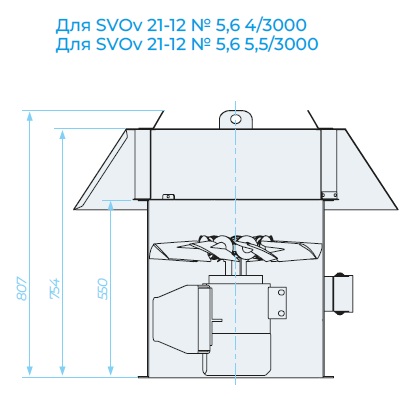 Аэродинамические характеристики, габаритно-присоединительные размеры — Вентилятор крышный SVOV 21-12-5,6